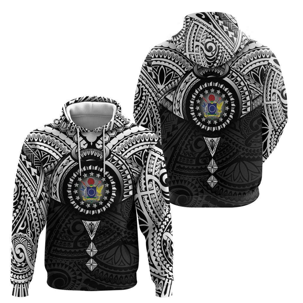 Cook Islands Manta Ray Hoodie Kuki Airani Tattoo Black Color