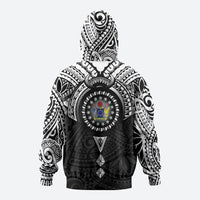 Cook Islands Manta Ray Hoodie Kuki Airani Tattoo Black Color