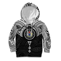 Cook Islands Manta Ray Kid Hoodie Kuki Airani Tattoo Black Color