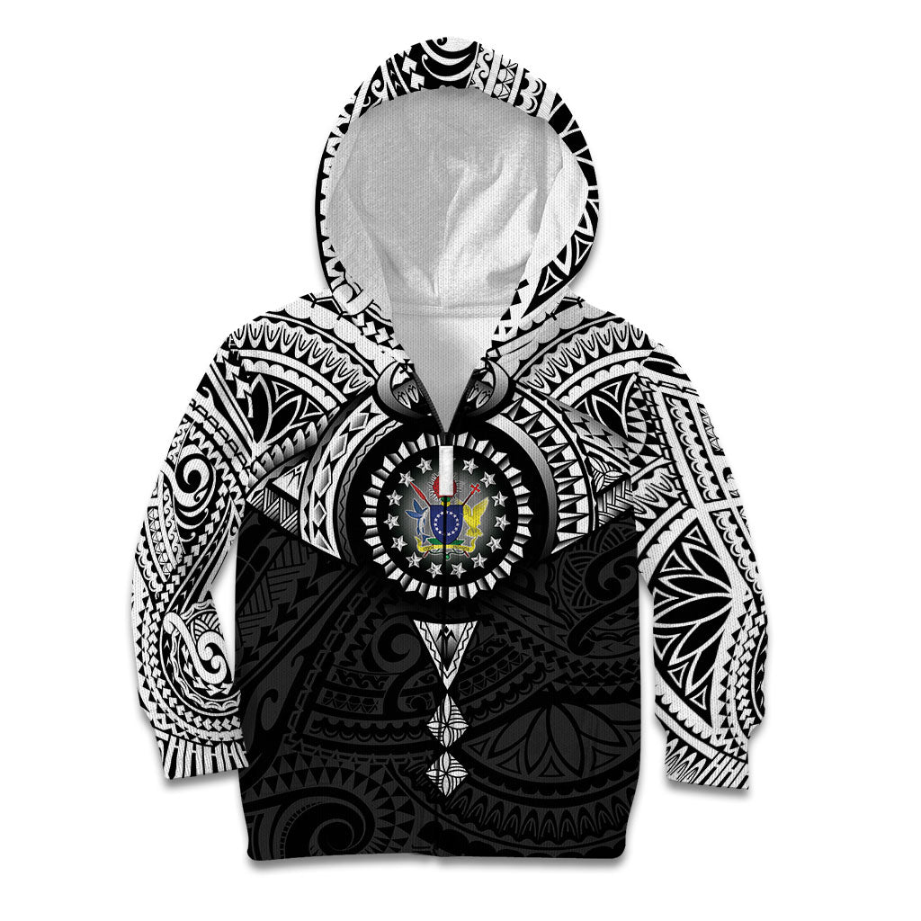 Cook Islands Manta Ray Kid Hoodie Kuki Airani Tattoo Black Color