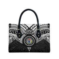 Cook Islands Manta Ray Leather Bag Kuki Airani Tattoo Black Color