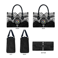 Cook Islands Manta Ray Leather Bag Kuki Airani Tattoo Black Color