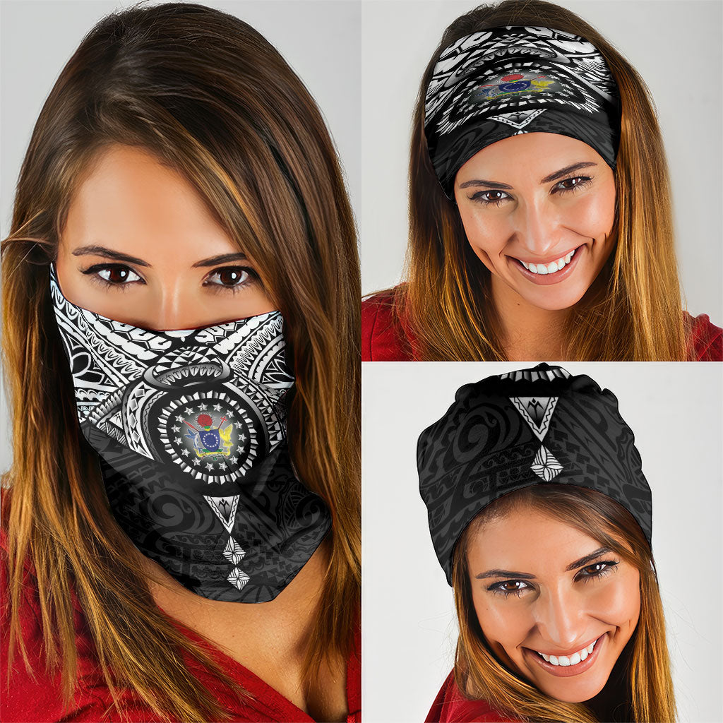 Cook Islands Manta Ray Neck Gaiter Kuki Airani Tattoo Black Color