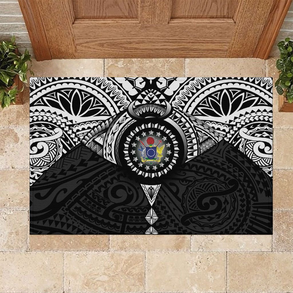Cook Islands Manta Ray Rubber Doormat Kuki Airani Tattoo Black Color LT14 Black - Polynesian Pride