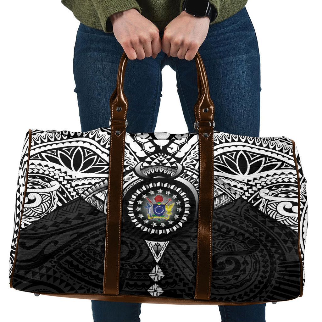 Cook Islands Manta Ray Travel Bag Kuki Airani Tattoo Black Color LT14 Black - Polynesian Pride