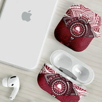 Personalised Cook Islands Mangaia AirPods Case Map With Kuki Airani Manta Ray Tattoo