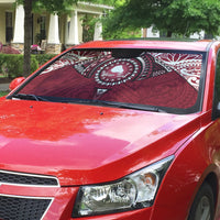 Personalised Cook Islands Mangaia Auto Sun Shade Map With Kuki Airani Manta Ray Tattoo