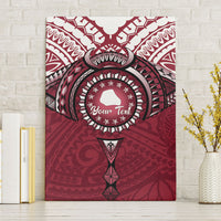 Personalised Cook Islands Mangaia Canvas Wall Art Map With Kuki Airani Manta Ray Tattoo