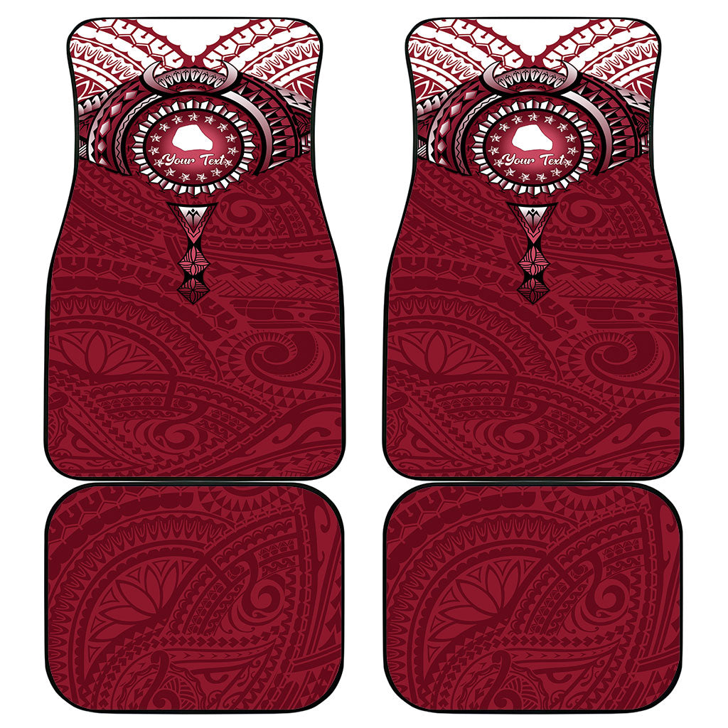 Personalised Cook Islands Mangaia Car Mats Map With Kuki Airani Manta Ray Tattoo