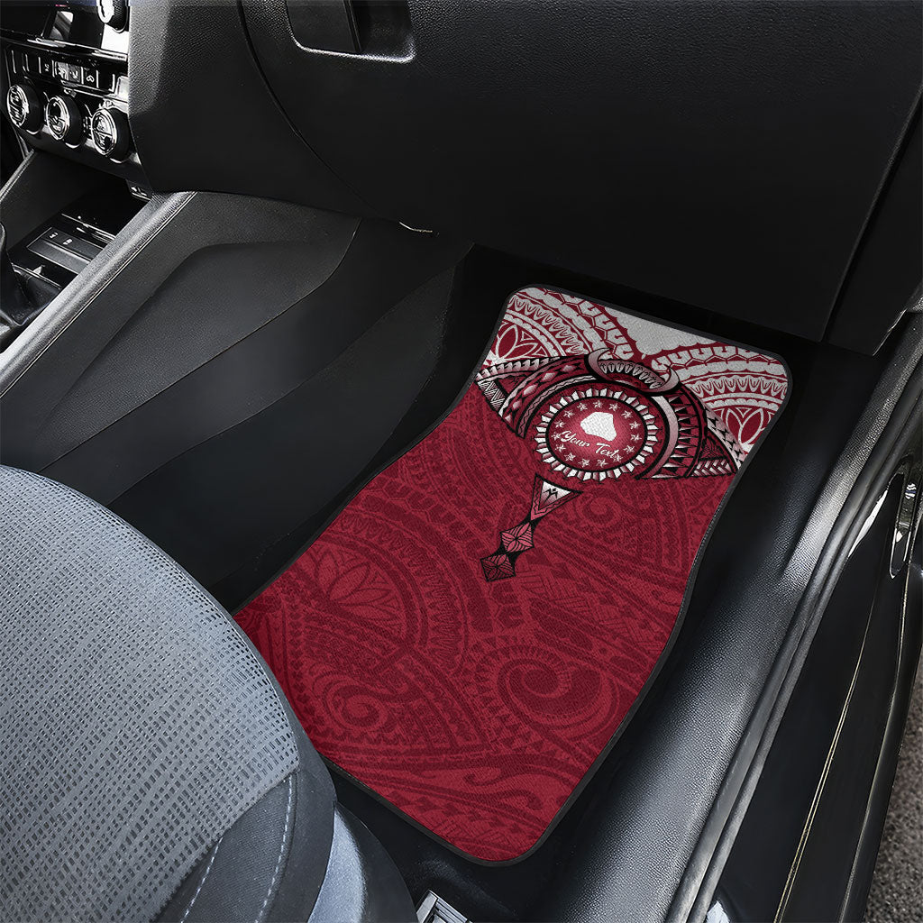Personalised Cook Islands Mangaia Car Mats Map With Kuki Airani Manta Ray Tattoo
