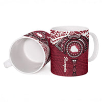Personalised Cook Islands Mangaia Ceramic Mug Map With Kuki Airani Manta Ray Tattoo