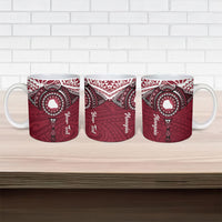 Personalised Cook Islands Mangaia Ceramic Mug Map With Kuki Airani Manta Ray Tattoo