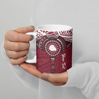 Personalised Cook Islands Mangaia Ceramic Mug Map With Kuki Airani Manta Ray Tattoo