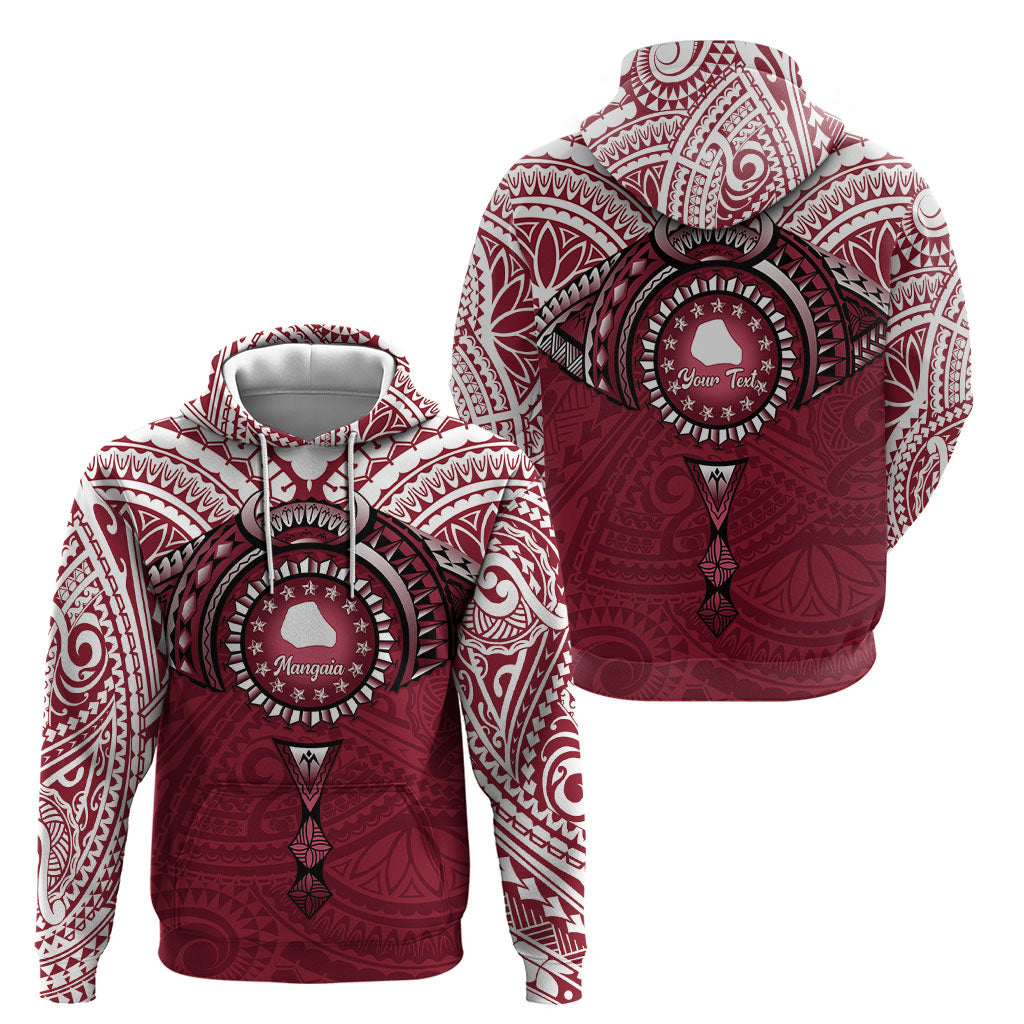 Personalised Cook Islands Mangaia Hoodie Map With Kuki Airani Manta Ray Tattoo