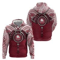 Personalised Cook Islands Mangaia Hoodie Map With Kuki Airani Manta Ray Tattoo