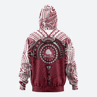 Personalised Cook Islands Mangaia Hoodie Map With Kuki Airani Manta Ray Tattoo