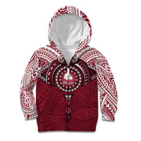 Personalised Cook Islands Mangaia Kid Hoodie Map With Kuki Airani Manta Ray Tattoo