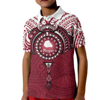 Personalised Cook Islands Mangaia Kid Polo Shirt Map With Kuki Airani Manta Ray Tattoo