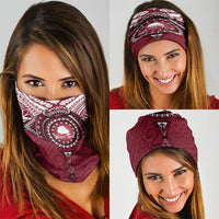 Personalised Cook Islands Mangaia Neck Gaiter Map With Kuki Airani Manta Ray Tattoo