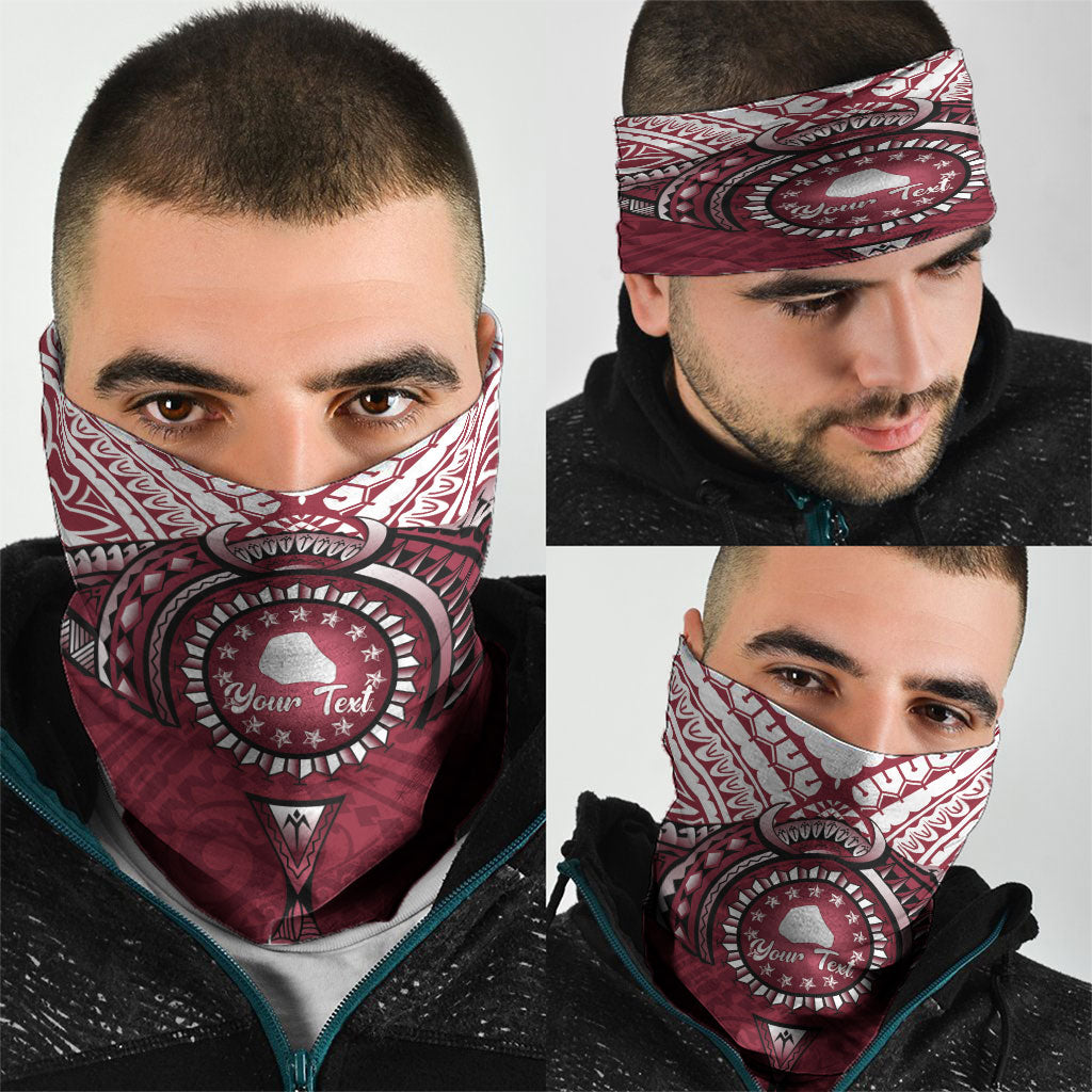 Personalised Cook Islands Mangaia Neck Gaiter Map With Kuki Airani Manta Ray Tattoo