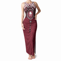 Personalised Cook Islands Mangaia Tank Maxi Dress Map With Kuki Airani Manta Ray Tattoo