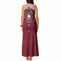 Personalised Cook Islands Mangaia Tank Maxi Dress Map With Kuki Airani Manta Ray Tattoo