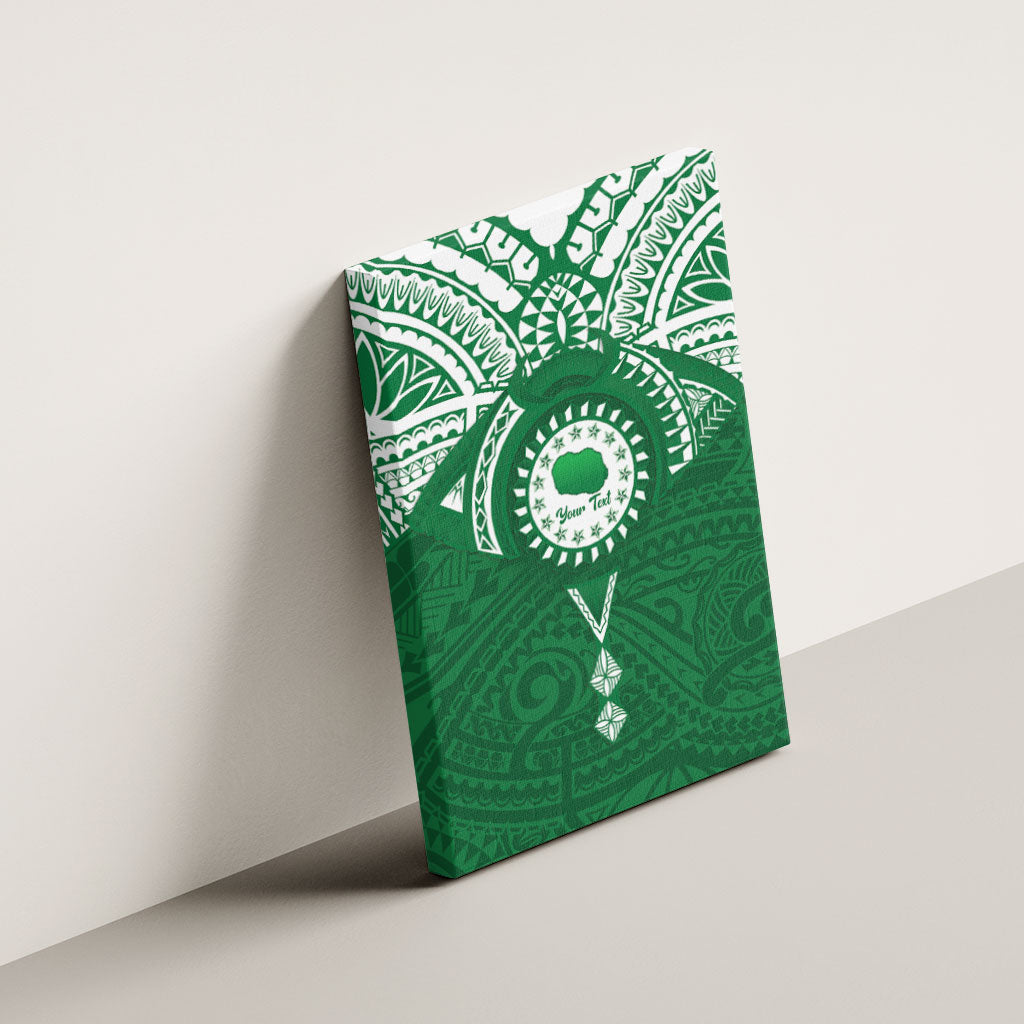 Personalised Cook Islands Rarotonga Canvas Wall Art Map With Kuki Airani Manta Ray Tattoo