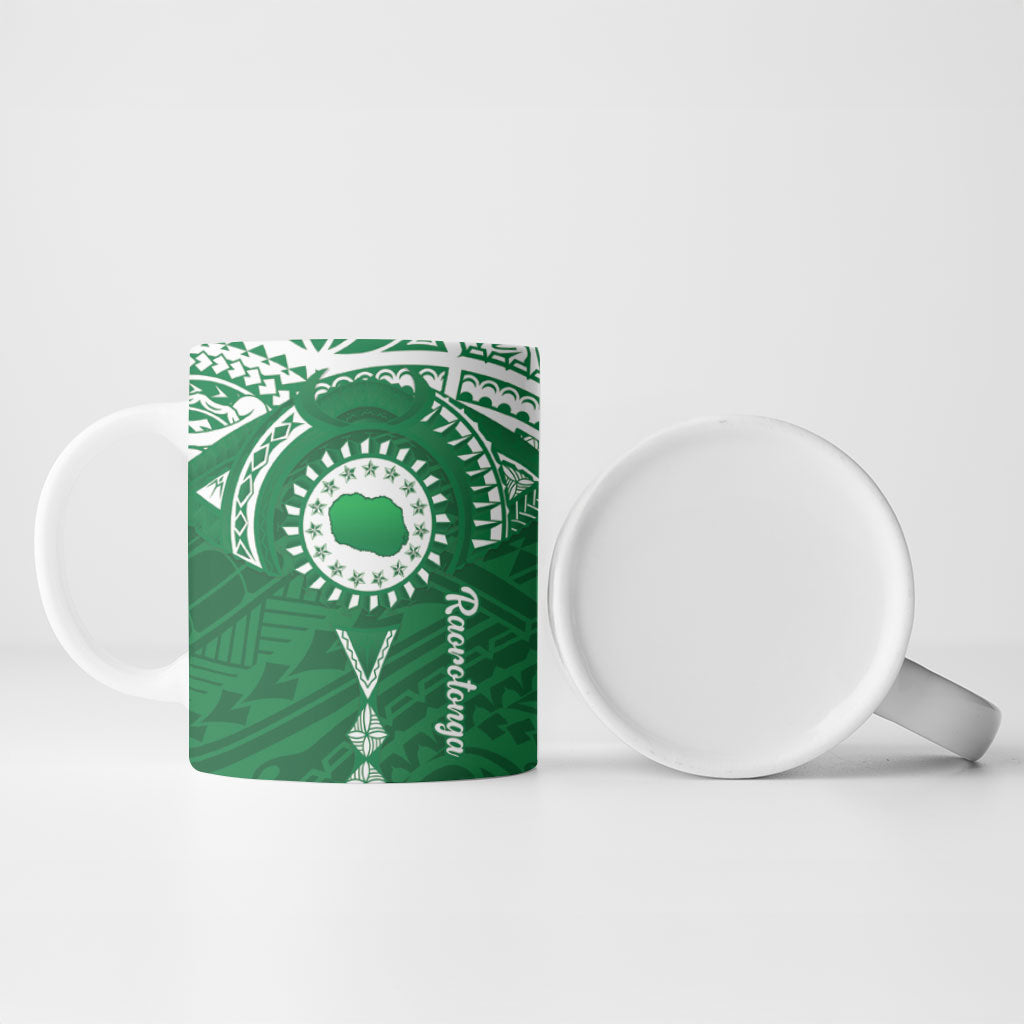 Personalised Cook Islands Rarotonga Ceramic Mug Map With Kuki Airani Manta Ray Tattoo