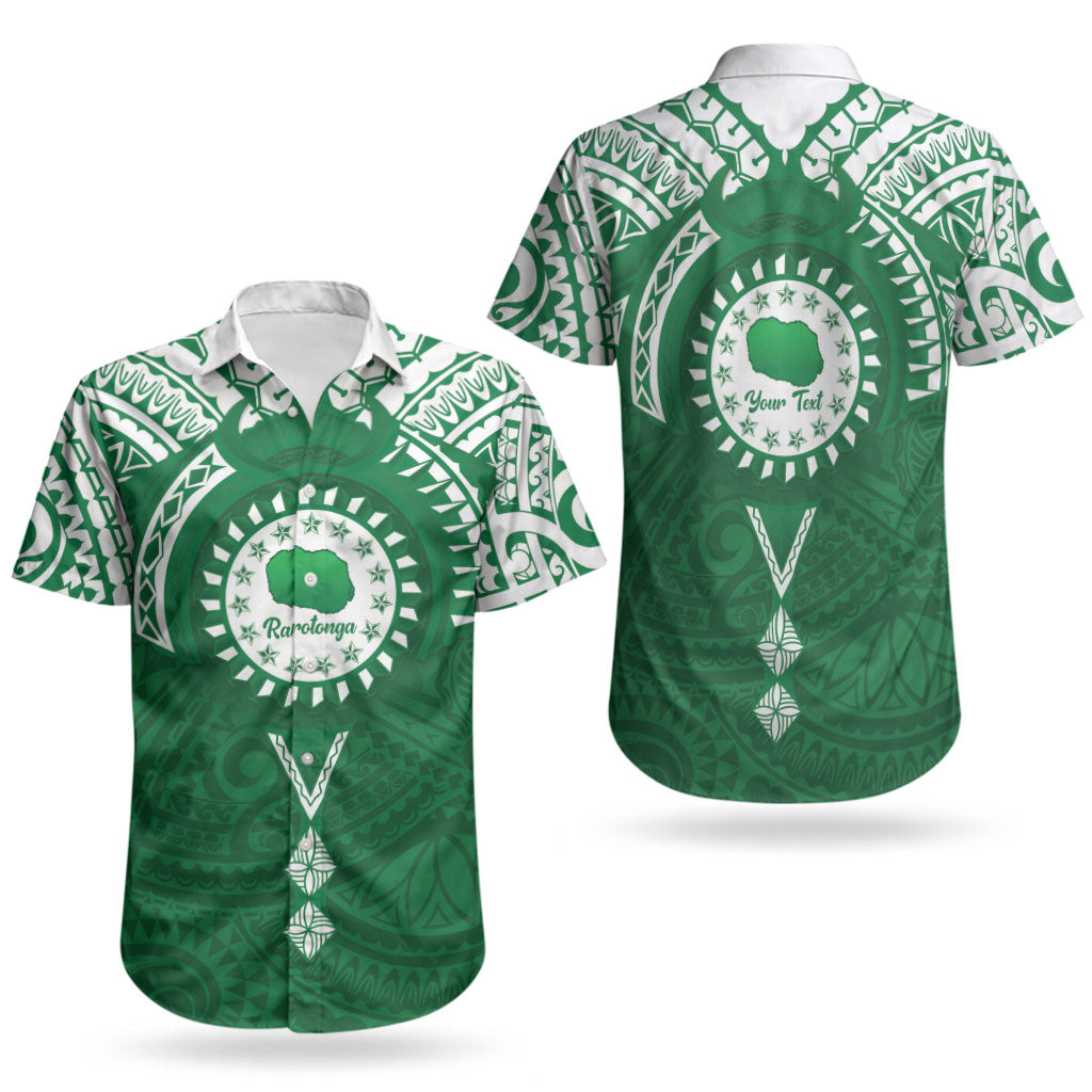 Personalised Cook Islands Rarotonga Couples Matching Off The Shoulder Long Sleeve Dress and Hawaiian Shirt Map With Kuki Airani Manta Ray Tattoo LT14 - Polynesian Pride
