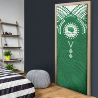 Personalised Cook Islands Rarotonga Door Cover Map With Kuki Airani Manta Ray Tattoo