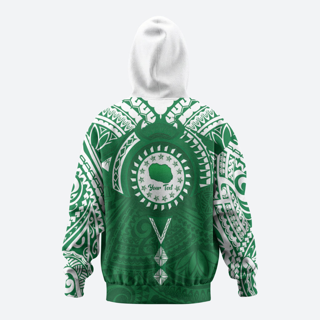 Personalised Cook Islands Rarotonga Hoodie Map With Kuki Airani Manta Ray Tattoo