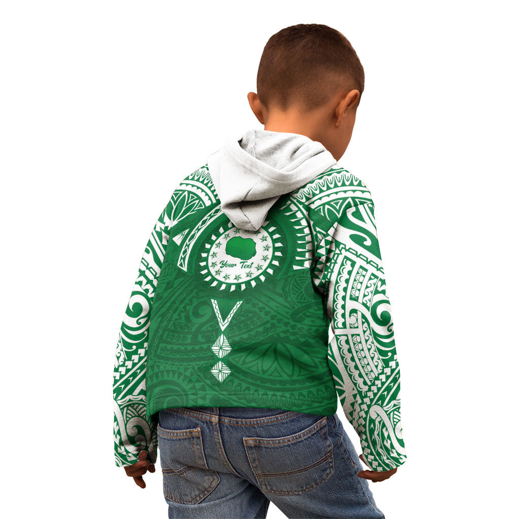 Personalised Cook Islands Rarotonga Kid Hoodie Map With Kuki Airani Manta Ray Tattoo