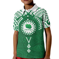 Personalised Cook Islands Rarotonga Kid Polo Shirt Map With Kuki Airani Manta Ray Tattoo