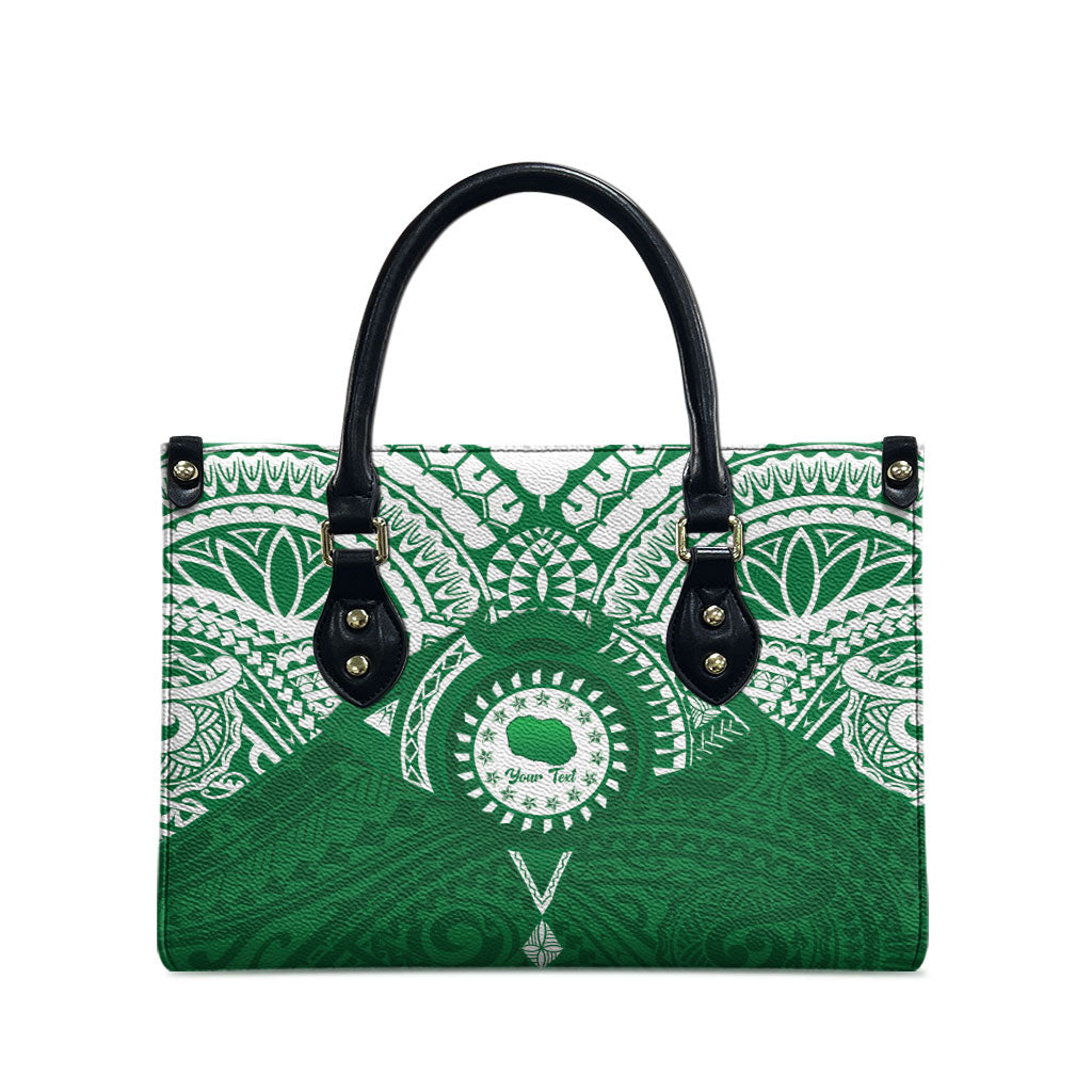 Personalised Cook Islands Rarotonga Leather Bag Map With Kuki Airani Manta Ray Tattoo
