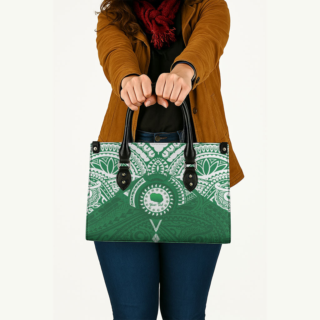 Personalised Cook Islands Rarotonga Leather Bag Map With Kuki Airani Manta Ray Tattoo