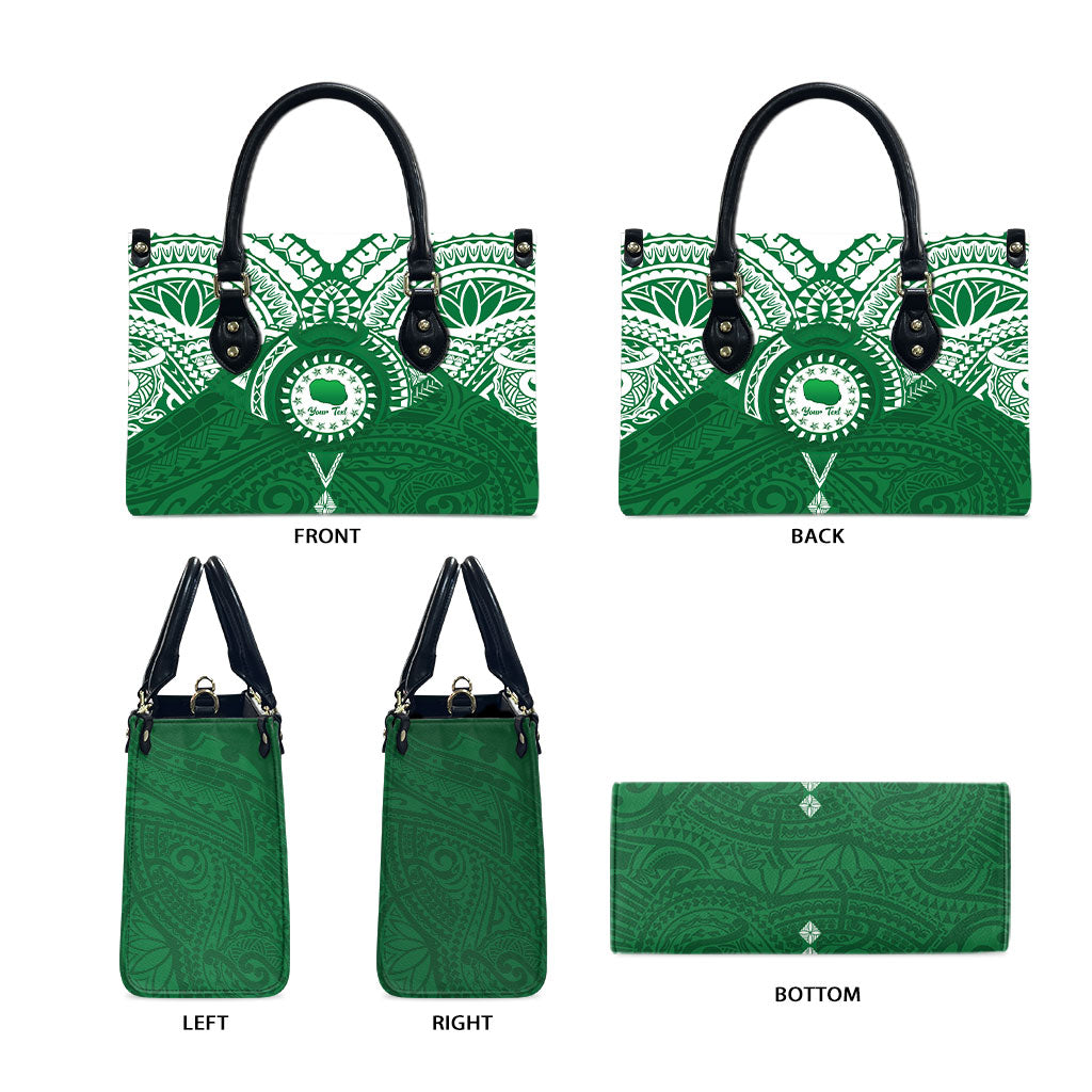 Personalised Cook Islands Rarotonga Leather Bag Map With Kuki Airani Manta Ray Tattoo