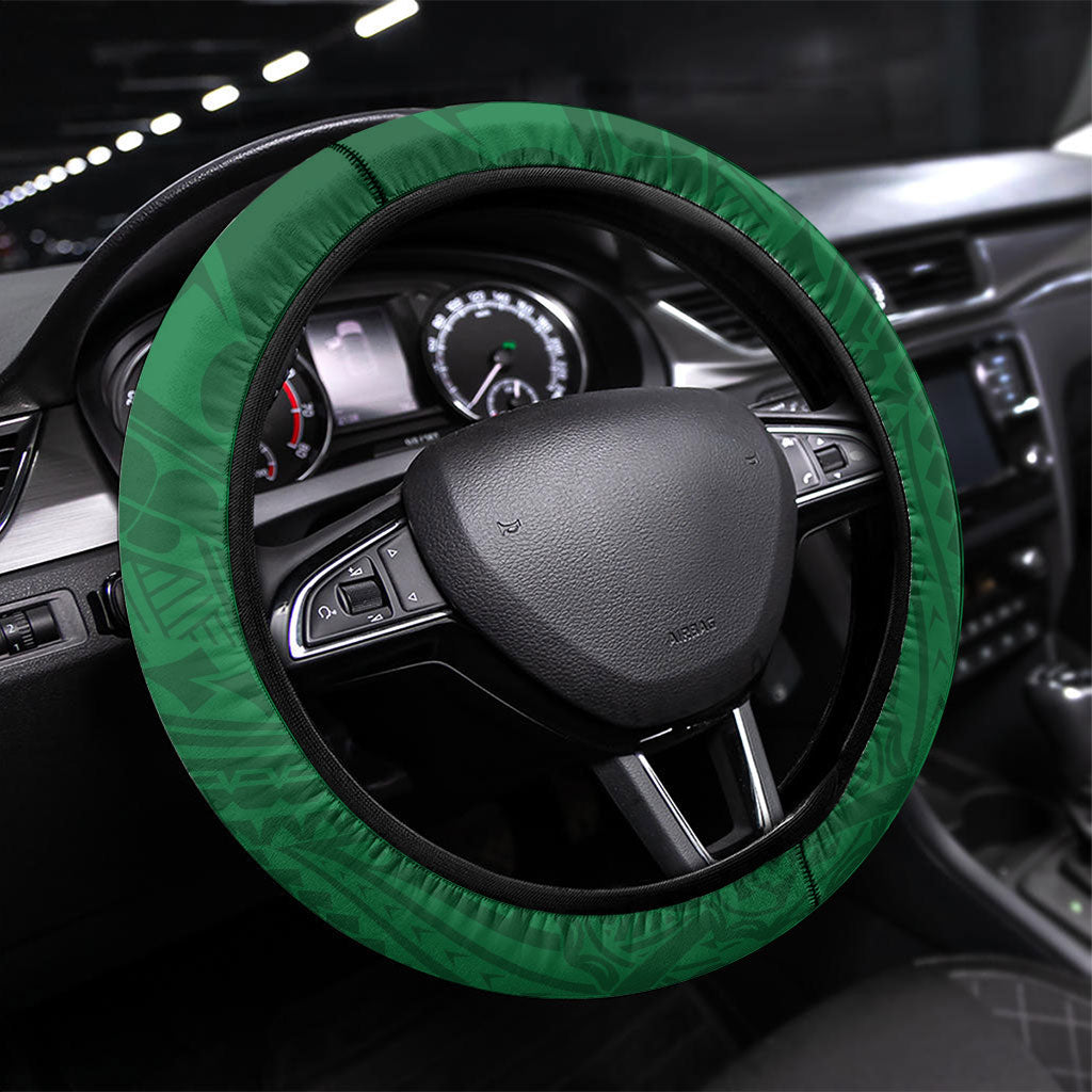 Cook Islands Rarotonga Steering Wheel Cover Map With Kuki Airani Manta Ray Tattoo
