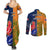 France And Australia Rugby Couples Matching Summer Maxi Dress and Long Sleeve Button Shirts 2023 World Cup Le Bleus Wallabies Together LT14 - Polynesian Pride