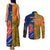 France And Australia Rugby Couples Matching Tank Maxi Dress and Long Sleeve Button Shirts 2023 World Cup Le Bleus Wallabies Together LT14 - Polynesian Pride