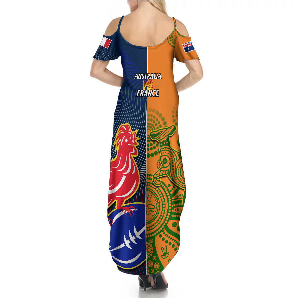 France And Australia Rugby Summer Maxi Dress 2023 World Cup Le Bleus Wallabies Together LT14 - Polynesian Pride