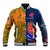 Custom France And Australia Rugby Baseball Jacket 2023 World Cup Le Bleus Wallabies Together LT14 Unisex Gold - Polynesian Pride