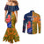 Custom France And Australia Rugby Couples Matching Mermaid Dress and Long Sleeve Button Shirts 2023 World Cup Le Bleus Wallabies Together LT14 - Polynesian Pride