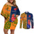 Custom France And Australia Rugby Couples Matching Off Shoulder Short Dress and Long Sleeve Button Shirts 2023 World Cup Le Bleus Wallabies Together LT14 Gold - Polynesian Pride