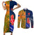 Custom France And Australia Rugby Couples Matching Short Sleeve Bodycon Dress and Long Sleeve Button Shirts 2023 World Cup Le Bleus Wallabies Together LT14 Gold - Polynesian Pride