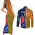 Custom France And Australia Rugby Couples Matching Short Sleeve Bodycon Dress and Long Sleeve Button Shirts 2023 World Cup Le Bleus Wallabies Together LT14 - Polynesian Pride