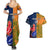 Custom France And Australia Rugby Couples Matching Summer Maxi Dress and Hawaiian Shirt 2023 World Cup Le Bleus Wallabies Together LT14 - Polynesian Pride
