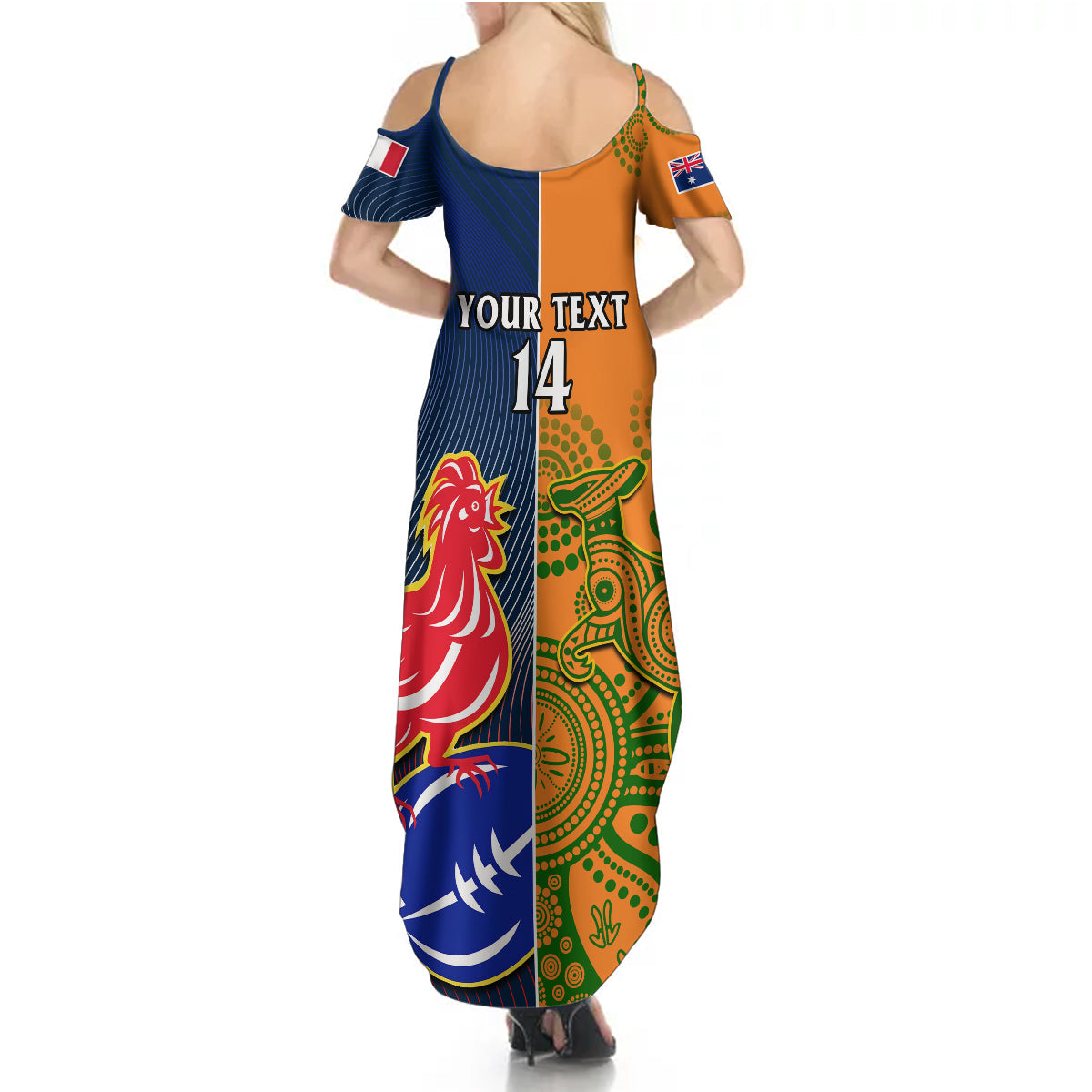 Custom France And Australia Rugby Summer Maxi Dress 2023 World Cup Le Bleus Wallabies Together LT14 - Polynesian Pride
