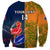 Custom France And Australia Rugby Sweatshirt 2023 World Cup Le Bleus Wallabies Together LT14 - Polynesian Pride
