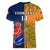 Custom France And Australia Rugby Women V Neck T Shirt 2023 World Cup Le Bleus Wallabies Together LT14 - Polynesian Pride