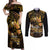 Polynesia Suicide Prevention Awareness Couples Matching Off Shoulder Maxi Dress and Long Sleeve Button Shirts Your Life Is Worth Living For Polynesian Gold Pattern LT14 Gold - Polynesian Pride